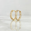 Candongas Carril  1.8gr / 1.1cm Circones Blancos  Oro Amarillo 18K