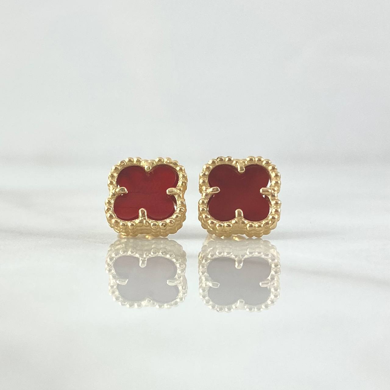 Topos Trébol VCyA 2.65gr / 0.9cm / Ambar Rojo Punteado Oro Amarillo Nac.Esp. 18K