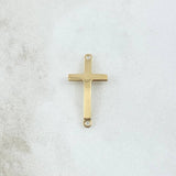 Herraje Cruz Curva 1.1gr / 2.4cm / Lisa Oro Amarillo 18K
