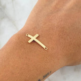 Herraje Cruz Curva 1.15gr / 2.4cm / Oro Amarillo 18K ©