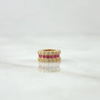 Herraje Rueda Basteada 1gr / 0.8cm / Circones Blancos Y Fucsias Oro Amarillo 18K