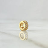 Herraje Rueda Basteada 1gr / 0.8cm / Circones Blancos Oro Amarillo 18K