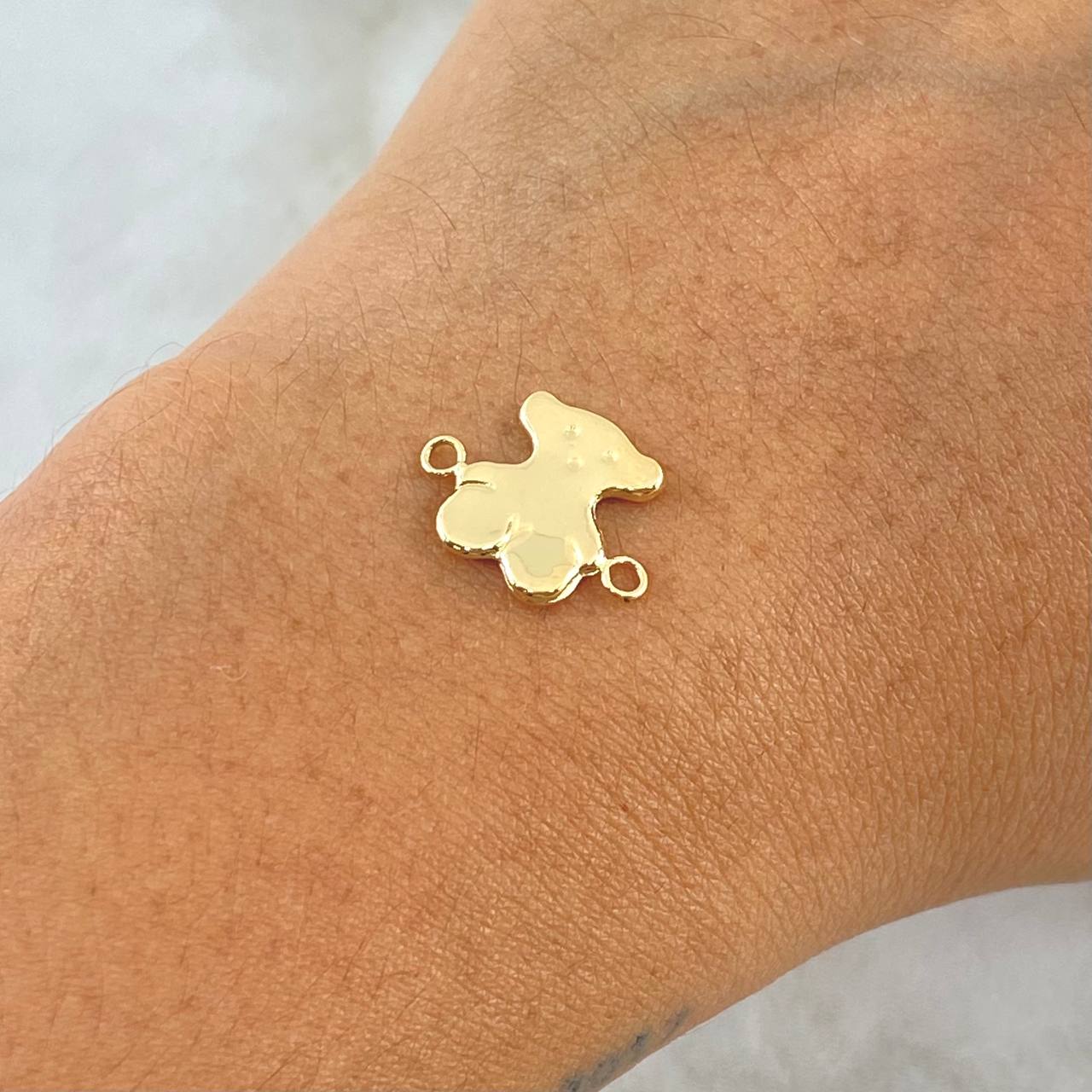 Herraje Oso TS 0.6gr / 1.5cm / Liso Oro Amarillo 18K ©