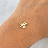 Herraje Oso Mano Arriba 0.35gr / 1cm / Liso Oro Amarillo 18K ©