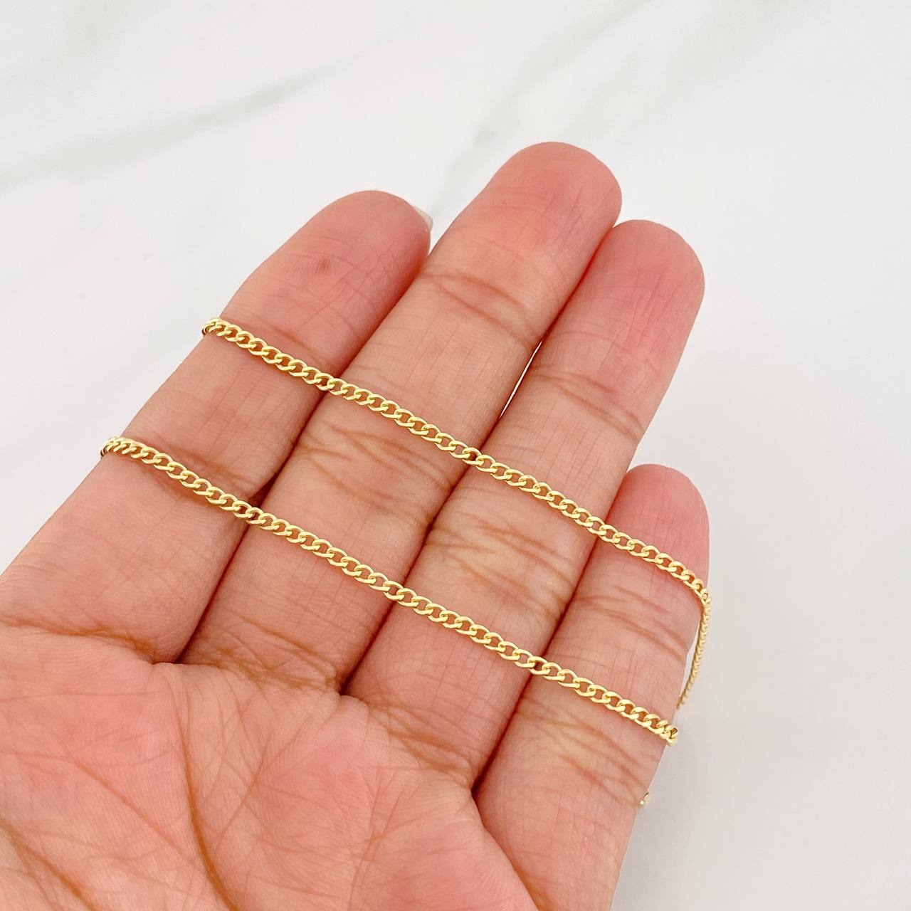 Cadena Cubana 1.55g / 45cm / 1.9mm Oro Amarillo 18K