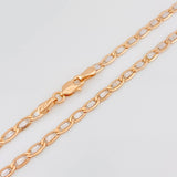 Cadena Escalera Plana 3.65g / 50cm / 2.7mm Dos Oros Blanco Rosa 18K
