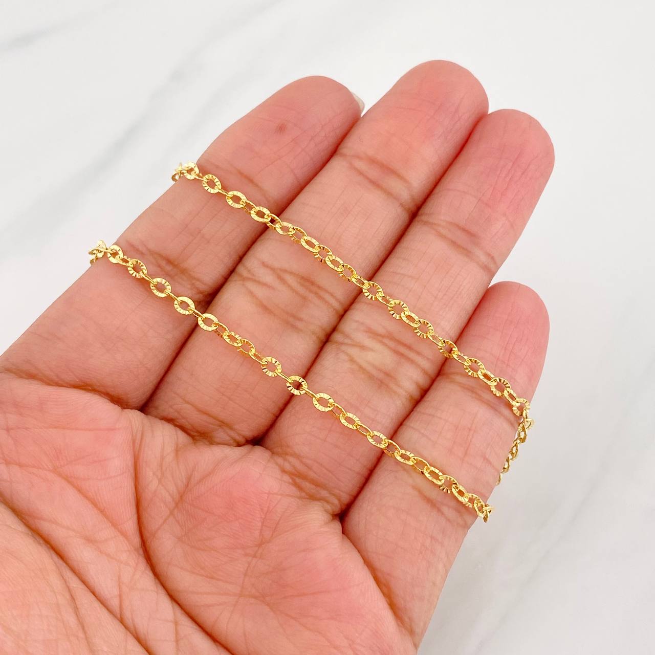 Cadena Aro Seguido Diamantada 1.95g / 55cm / 2.4mm Oro Amarillo 18K