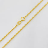 Cadena Lazo 0.9g / 50cm / 1.2mm Oro Amarillo 18K
