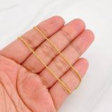 Cadena Lazo 0.9g / 50cm / 1.2mm Oro Amarillo 18K