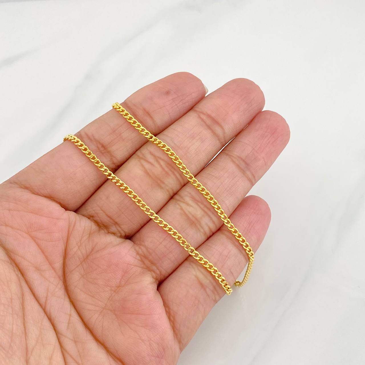Cadena Cubana 4.05g / 60cm / 2.1mm Oro Amarillo 18K