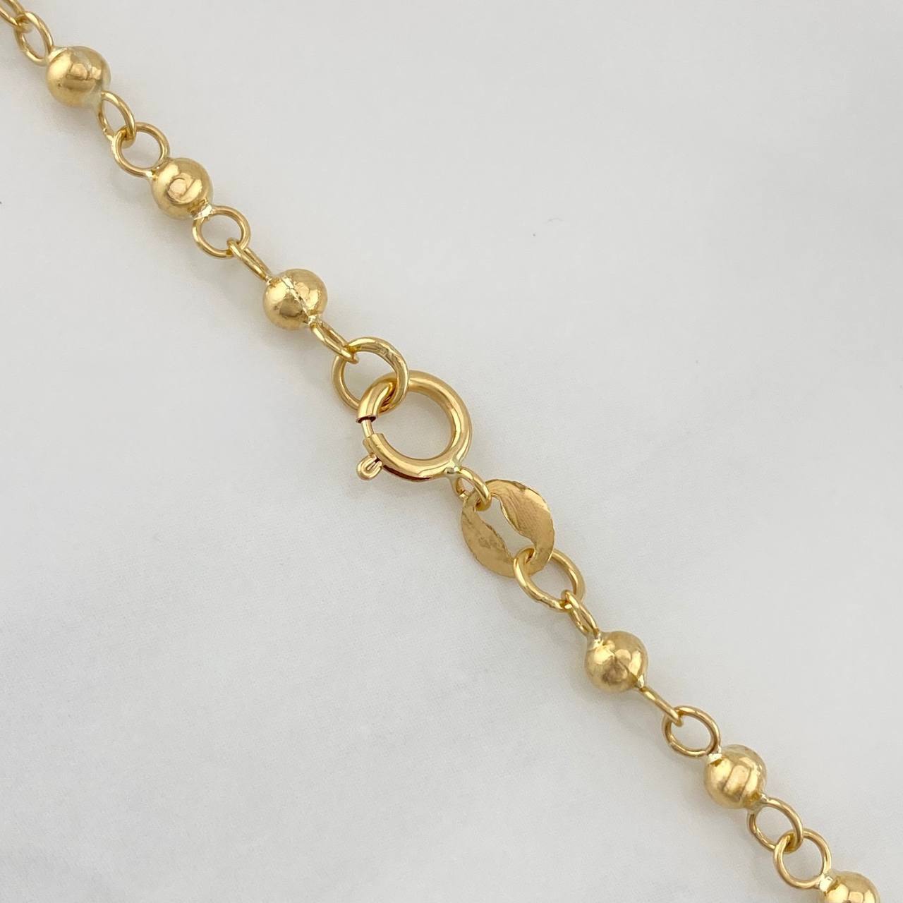 Rosario Virgen Milagrosa Cruz 10.85g / 50cm / 4mm-5m Oro Amarillo 18K