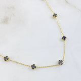 Cadena Trebol Negro 5.3gr / 45.5cm-43cm / Oro Amarillo Nac.Esp. 18K
