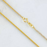 Cadena Franco 2.15gr / 45cm / Dos Oros Amarillo Blanco +3 18K