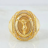 Anillo Cristo Esferico 9.8gr / T11 1/4 / Oro Amarillo 18K ©