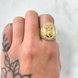 Anillo Cristo Esferico 9.8gr / T11 1/4 / Oro Amarillo 18K ©