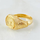 Anillo San Benito Escudo Punteado 8.7gr / T11 / Oro Amarillo 18K ©