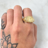 Anillo San Benito Escudo Punteado 8.7gr / T11 / Oro Amarillo 18K ©