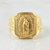 Anillo Virgen Guadalupe Espiga Lineal 6.65gr / T10 1/2 / Oro Amarillo 18K ©
