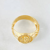 Anillo Virgen Guadalupe Cruz Destello 6.45gr / T9 / Oro Amarillo 18K ©