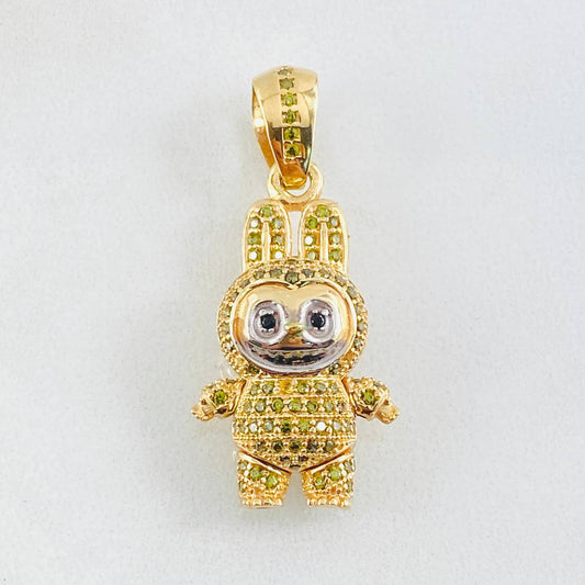 Dije Conejo Sonriente 6.25gr / 3.4cm / Dos Oros Amarillo Blanco 18K ©