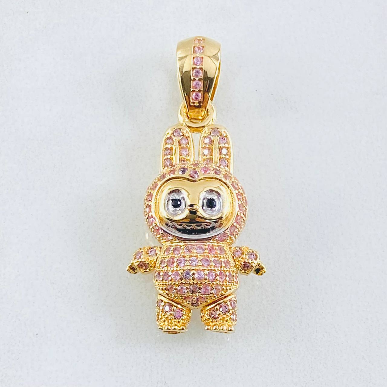 Dije Conejo Sonriente 6.15gr / 3.4cm / Dos Oros Amarillo Blanco 18K ©