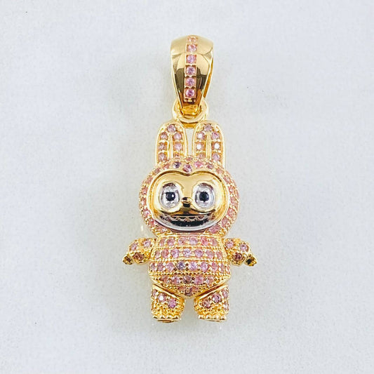 Dije Conejo Sonriente 6.15gr / 3.4cm / Dos Oros Amarillo Blanco 18K ©