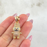 Dije Conejo Sonriente 6.15gr / 3.4cm / Dos Oros Amarillo Blanco 18K ©