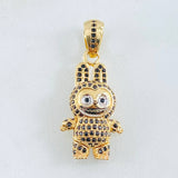 Dije Conejo Sonriente 6.2gr / 3.4cm / Dos Oros Amarillo Blanco 18K *