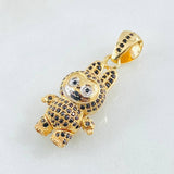 Dije Conejo Sonriente 6.2gr / 3.4cm / Dos Oros Amarillo Blanco 18K *