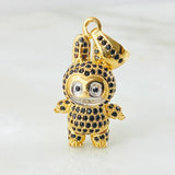 Dije Conejo Sonriente 6.2gr / 3.4cm / Dos Oros Amarillo Blanco 18K *