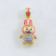 Dije Conejo Sonriente 6.1gr / 3.4cm / Dos Oros Amarillo Blanco 18K *