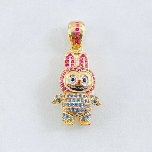 Dije Conejo Sonriente 6.1gr / 3.4cm / Dos Oros Amarillo Blanco 18K *