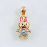 Dije Conejo Sonriente 6.1gr / 3.4cm / Dos Oros Amarillo Blanco 18K *