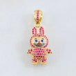Dije Conejo Sonriente 6.05gr / 3.4cm / Dos Oros Amarillo Blanco 18K *