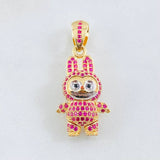 Dije Conejo Sonriente 6.05gr / 3.4cm / Dos Oros Amarillo Blanco 18K *