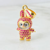 Dije Conejo Sonriente 6.05gr / 3.4cm / Dos Oros Amarillo Blanco 18K *
