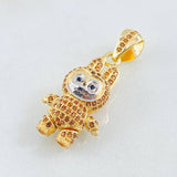 Dije Conejo Sonriente 6.15gr / 3.4cm / Dos Oros Amarillo Blanco 18K *