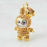 Dije Conejo Sonriente 6.15gr / 3.4cm / Dos Oros Amarillo Blanco 18K *