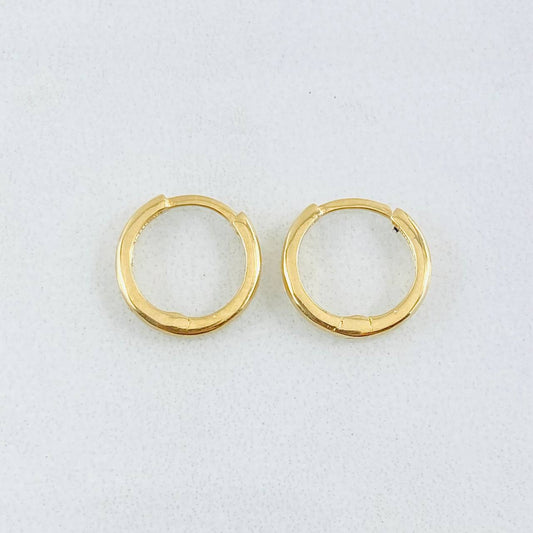 Candongas Carril Liso 1gr / 1cm / Oro Amarillo 18K *