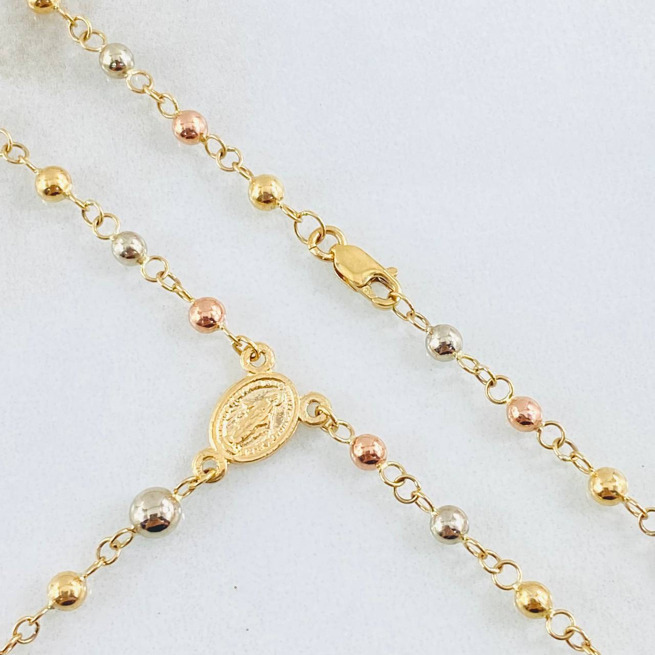 Rosario Virgen Milagrosa 6.05gr / 50cm / 3mm-4mm Tres Oros 18K *