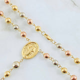 Rosario Virgen Milagrosa 11.95gr / 55cm / 5mm-6mm Tres Oros 18K *