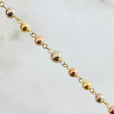 Rosario Virgen Milagrosa 11.95gr / 55cm / 5mm-6mm Tres Oros 18K *