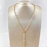 Rosario Virgen Milagrosa 11.95gr / 55cm / 5mm-6mm Tres Oros 18K *