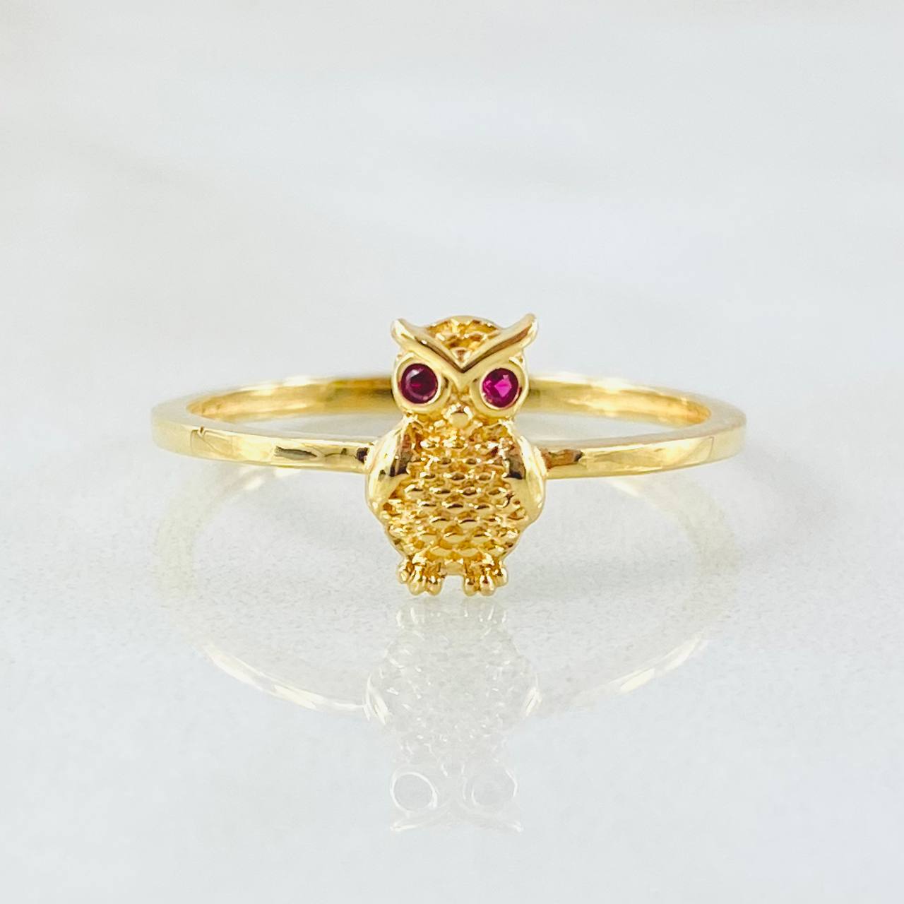 Anillo Buho 1.55gr / T7 1/4 / Oro Amarillo 18K *