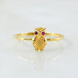 Anillo Buho 1.55gr / T7 1/4 / Oro Amarillo 18K *