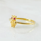 Anillo Buho 1.55gr / T7 1/4 / Oro Amarillo 18K *