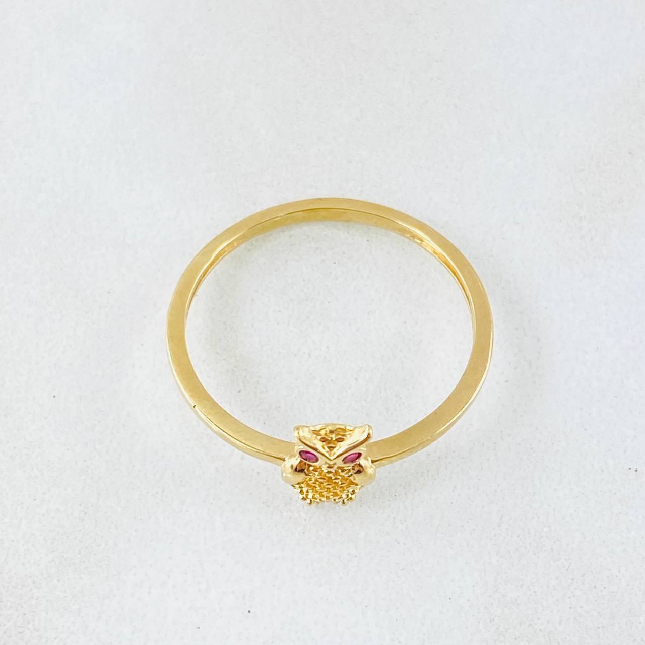 Anillo Buho 1.55gr / T7 1/4 / Oro Amarillo 18K *
