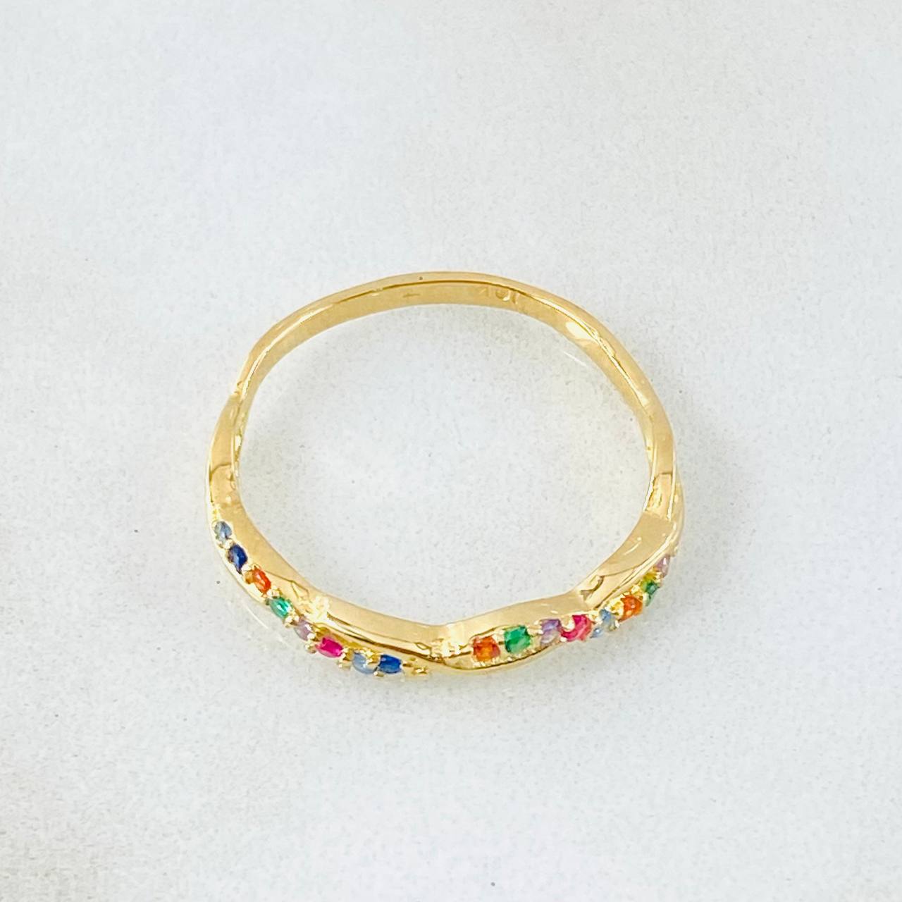 Anillo Entrelazado 1.8gr / T7 1/4 / Oro Amarillo 18K *