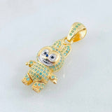 Dije Conejo Sonriente 6.1gr / 3.4cm / Dos Oros Amarillo Blanco 18K