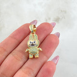 Dije Conejo Sonriente 6.1gr / 3.4cm / Dos Oros Amarillo Blanco 18K